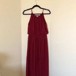 Maroon Chiffon Dress
